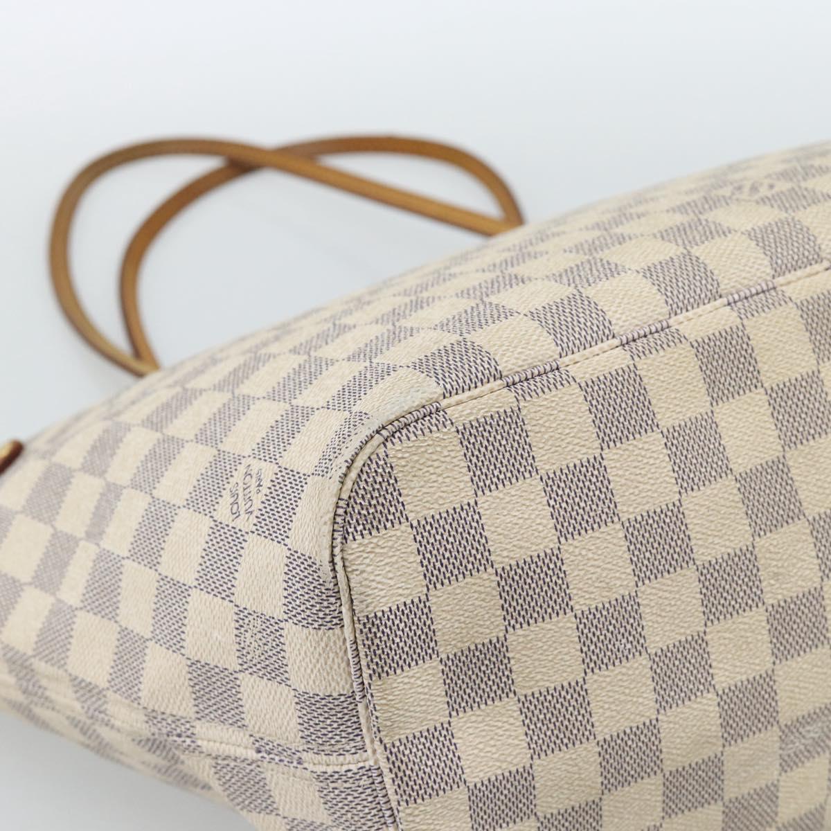 LOUIS VUITTON Damier Azur Neverfull MM Tote Bag N41605 LV Auth 185639