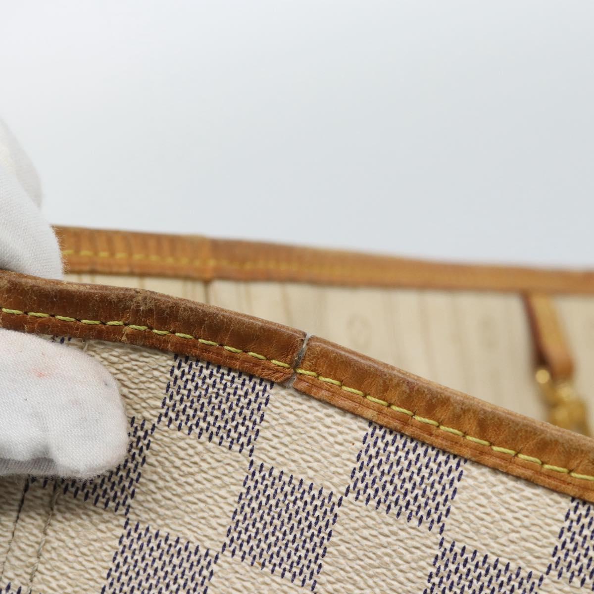 LOUIS VUITTON Damier Azur Neverfull MM Tote Bag N41605 LV Auth 185639