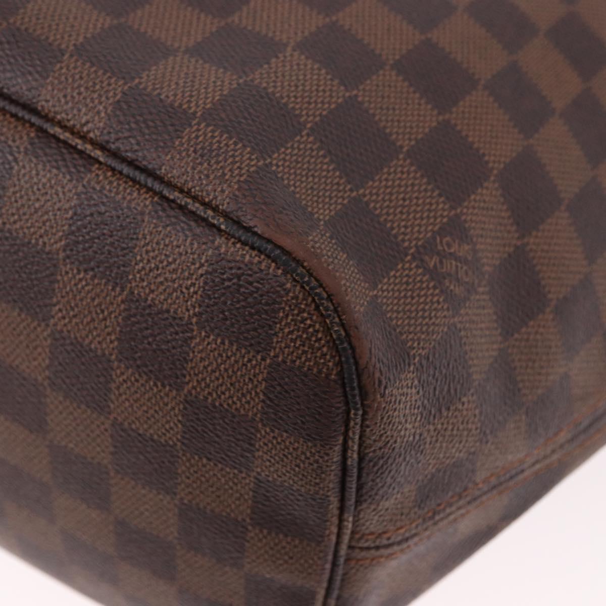 LOUIS VUITTON Damier Ebene Neverfull MM Tote Bag N51105 LV Auth 185640