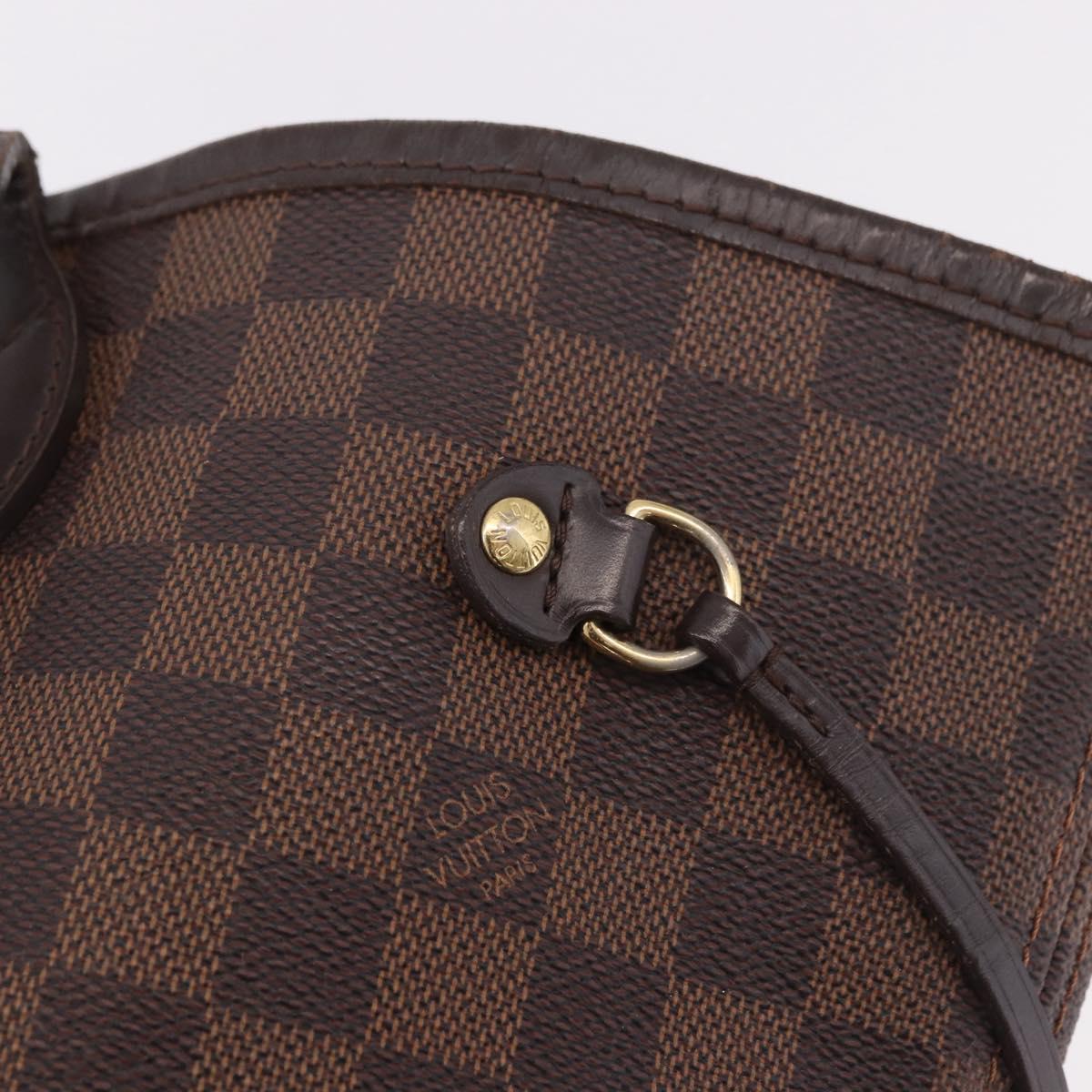 LOUIS VUITTON Damier Ebene Neverfull MM Tote Bag N51105 LV Auth 185640