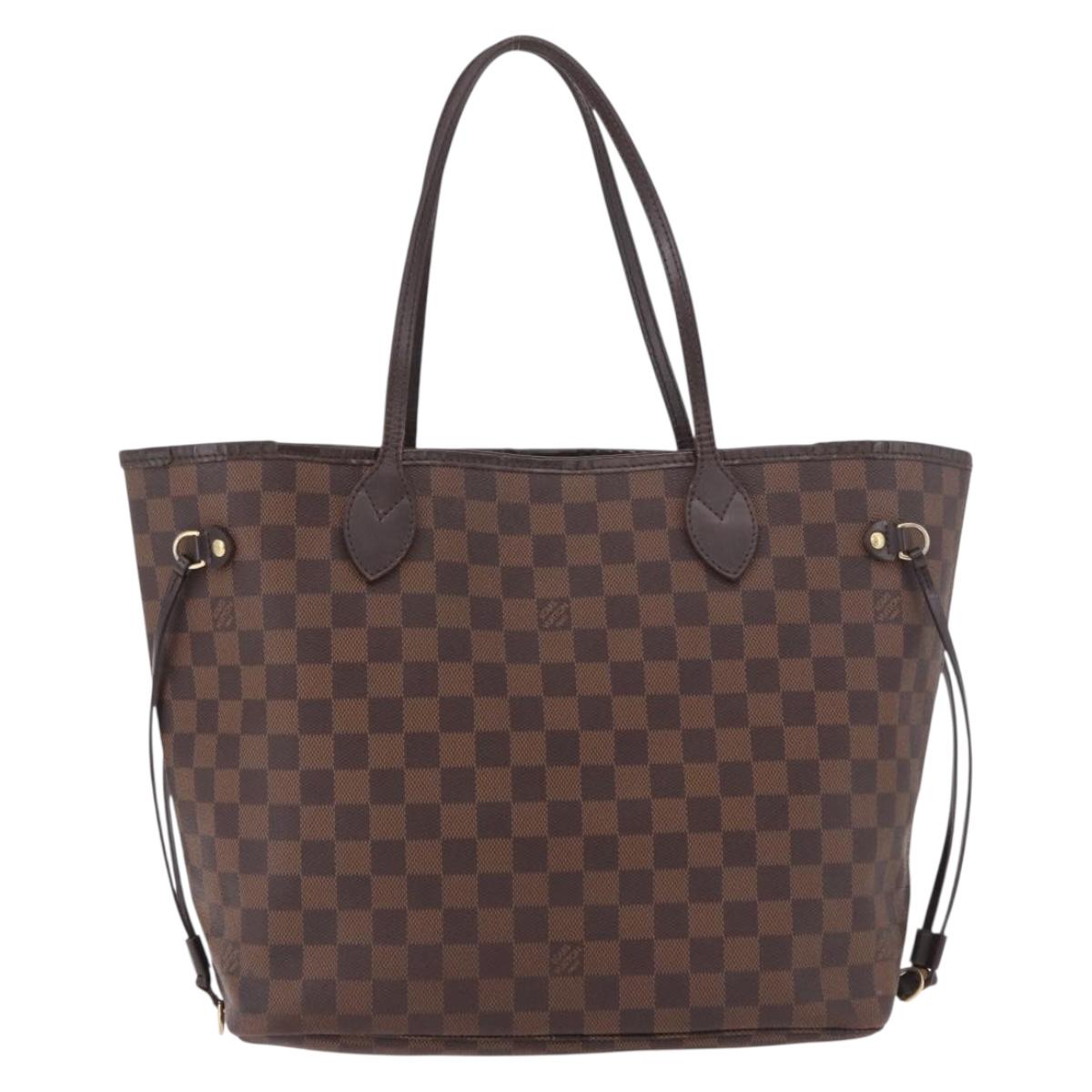 LOUIS VUITTON Damier Ebene Neverfull MM Tote Bag N51105 LV Auth 185640