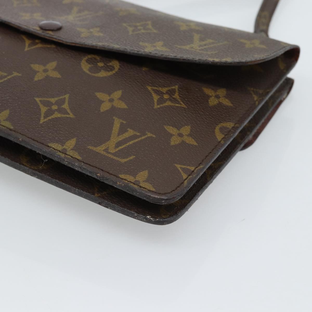 LOUIS VUITTON Monogram Double Rabat Shoulder Bag M51815 LV Auth 185641