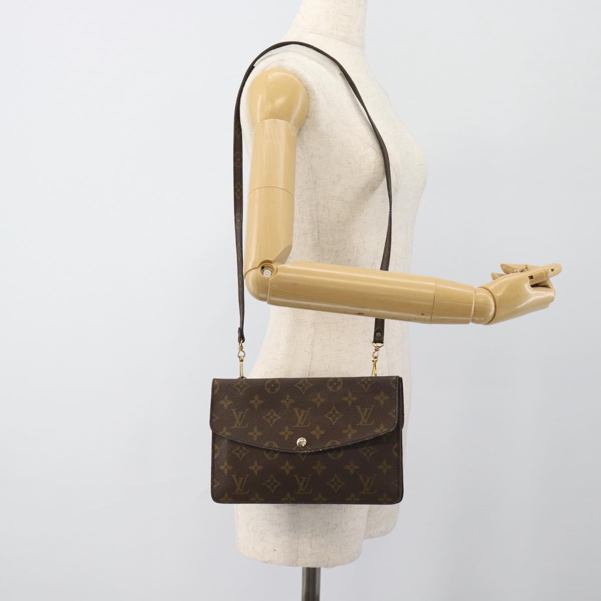 LOUIS VUITTON Monogram Double Rabat Shoulder Bag M51815 LV Auth 185641