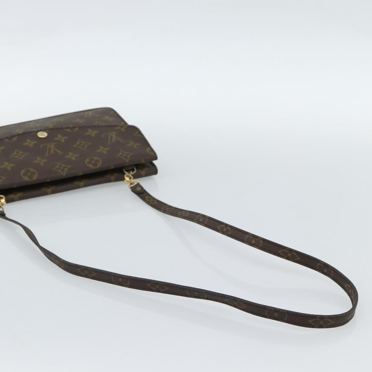 LOUIS VUITTON Monogram Double Rabat Shoulder Bag M51815 LV Auth 185641