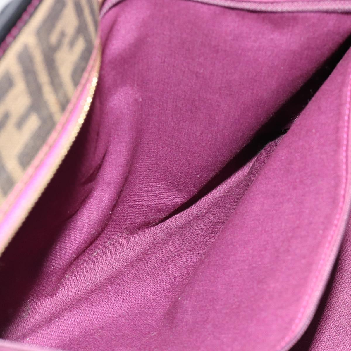 FENDI Zucca Canvas Tote Bag PVC Black Brown Auth 185643V