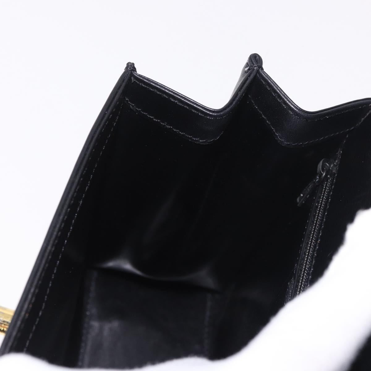 CELINE Hand Bag Leather Black Gold Auth 185644V