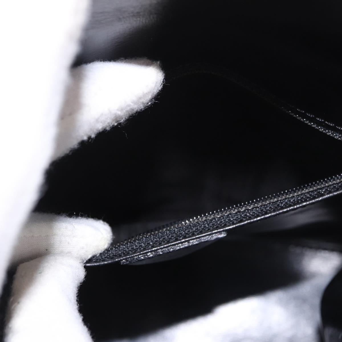 CELINE Hand Bag Leather Black Gold Auth 185644V