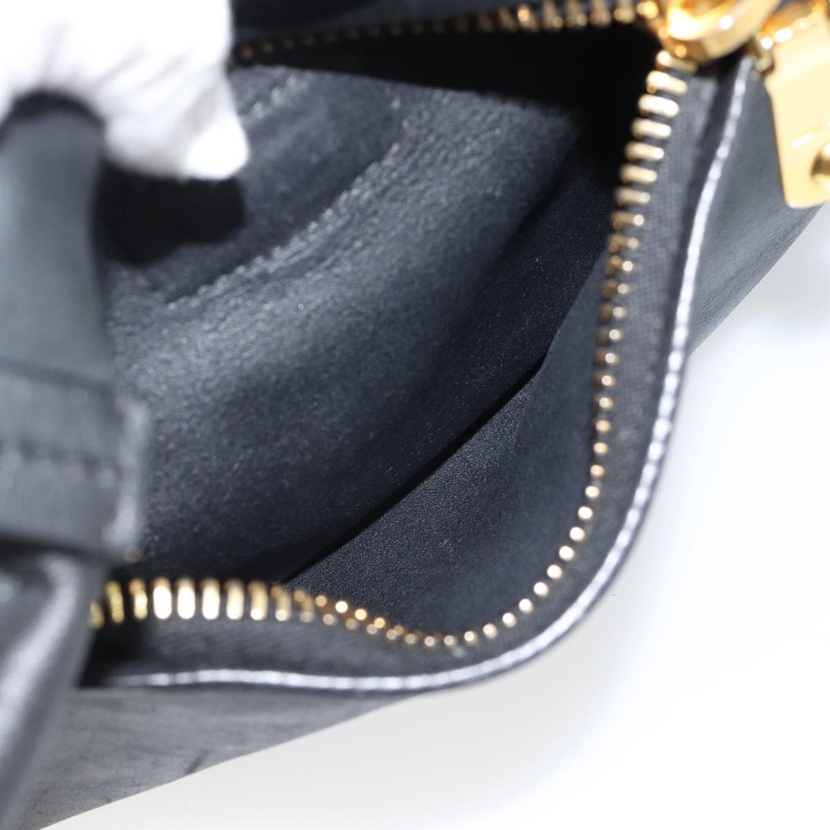 Miu Miu Tote Bag Leather Black Gold Auth 185646A