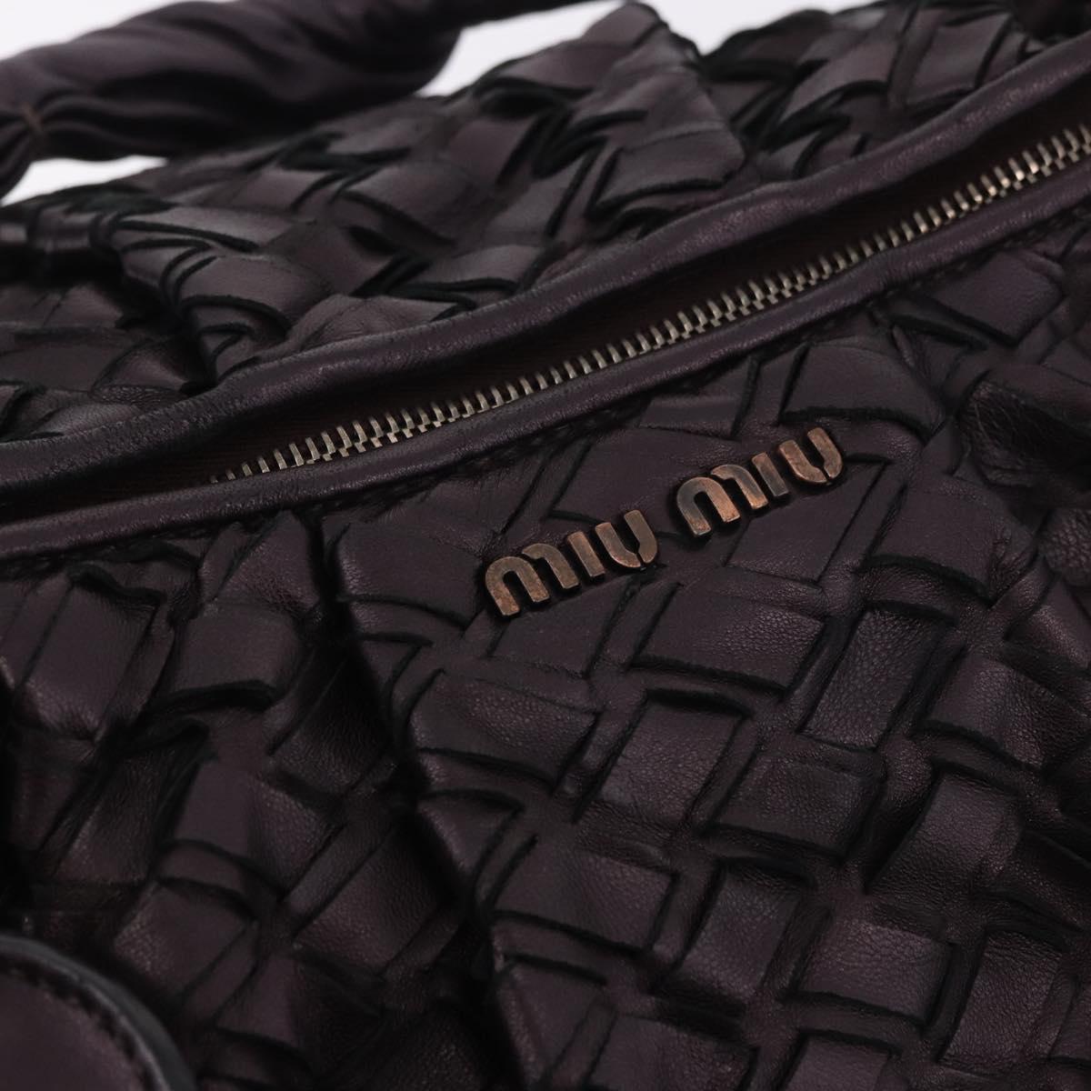 Miu Miu Hand Bag Leather Purple Auth 185647M