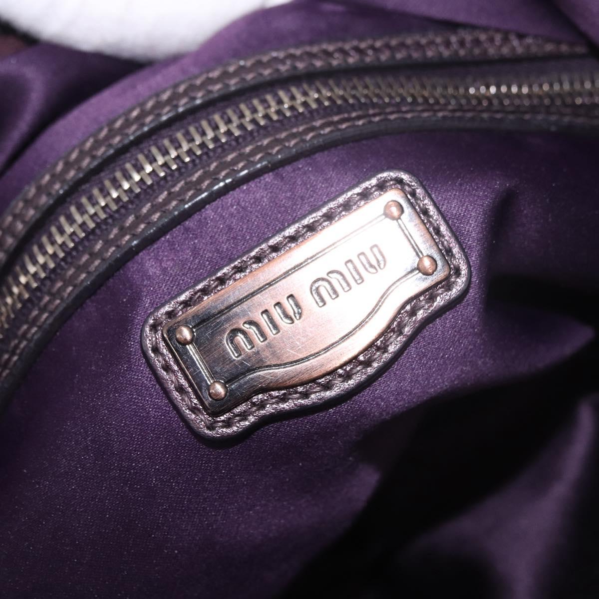 Miu Miu Hand Bag Leather Purple Auth 185647M