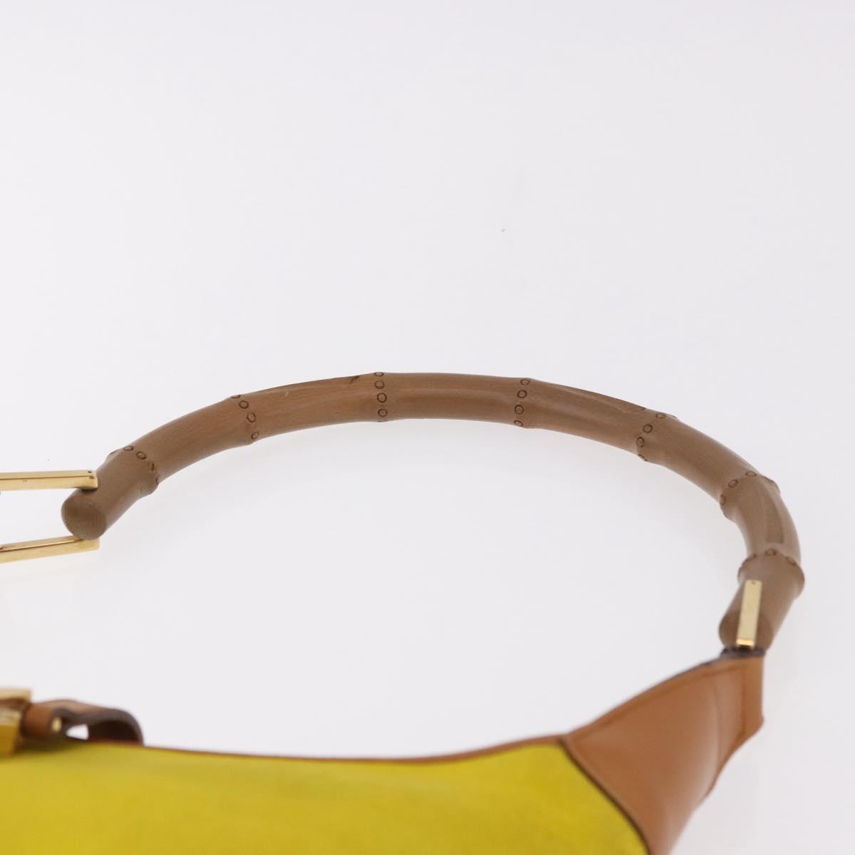 GUCCI Jackie Shoulder Bag Suede Yellow Gold 001 4060 Auth 185648