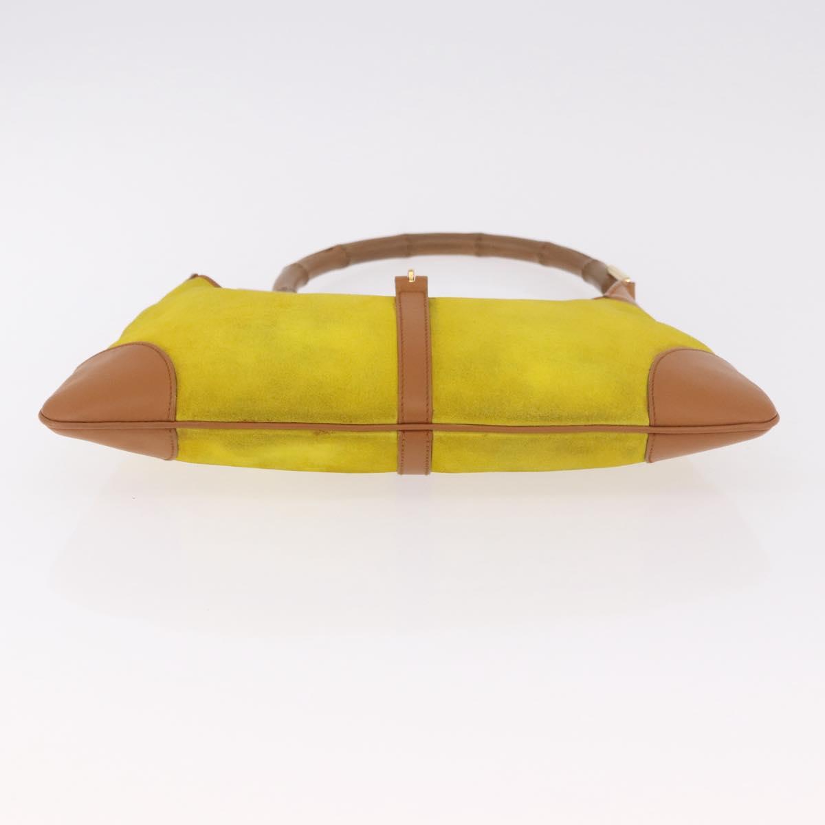 GUCCI Jackie Shoulder Bag Suede Yellow Gold 001 4060 Auth 185648
