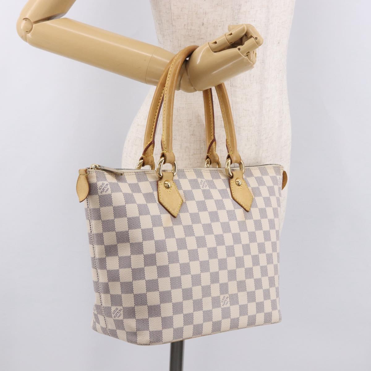 LOUIS VUITTON Damier Azur Saleya PM Tote Bag N51186 LV Auth 185655