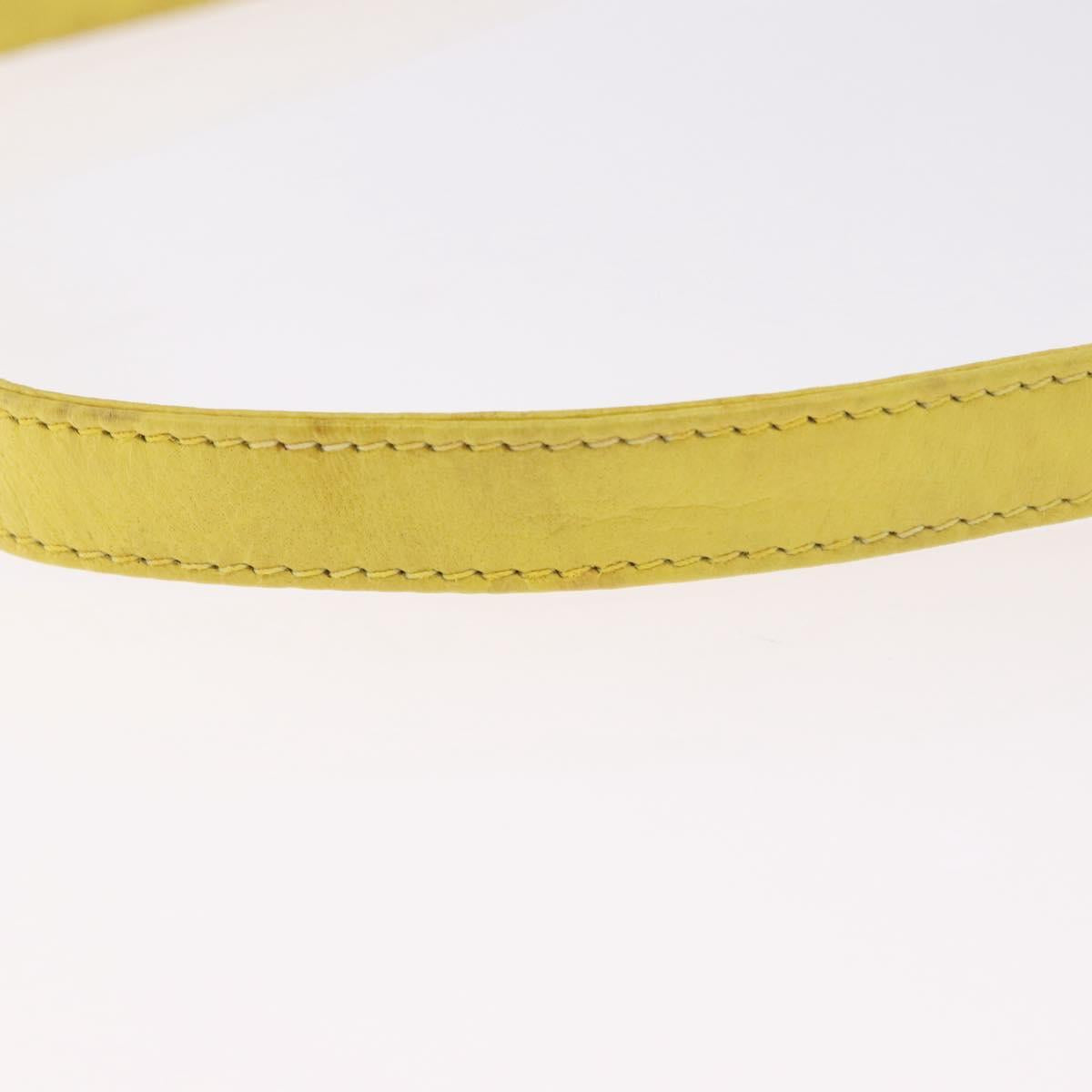 FENDI Mamma Baguette Shoulder Bag Leather Yellow Silver Auth 185657