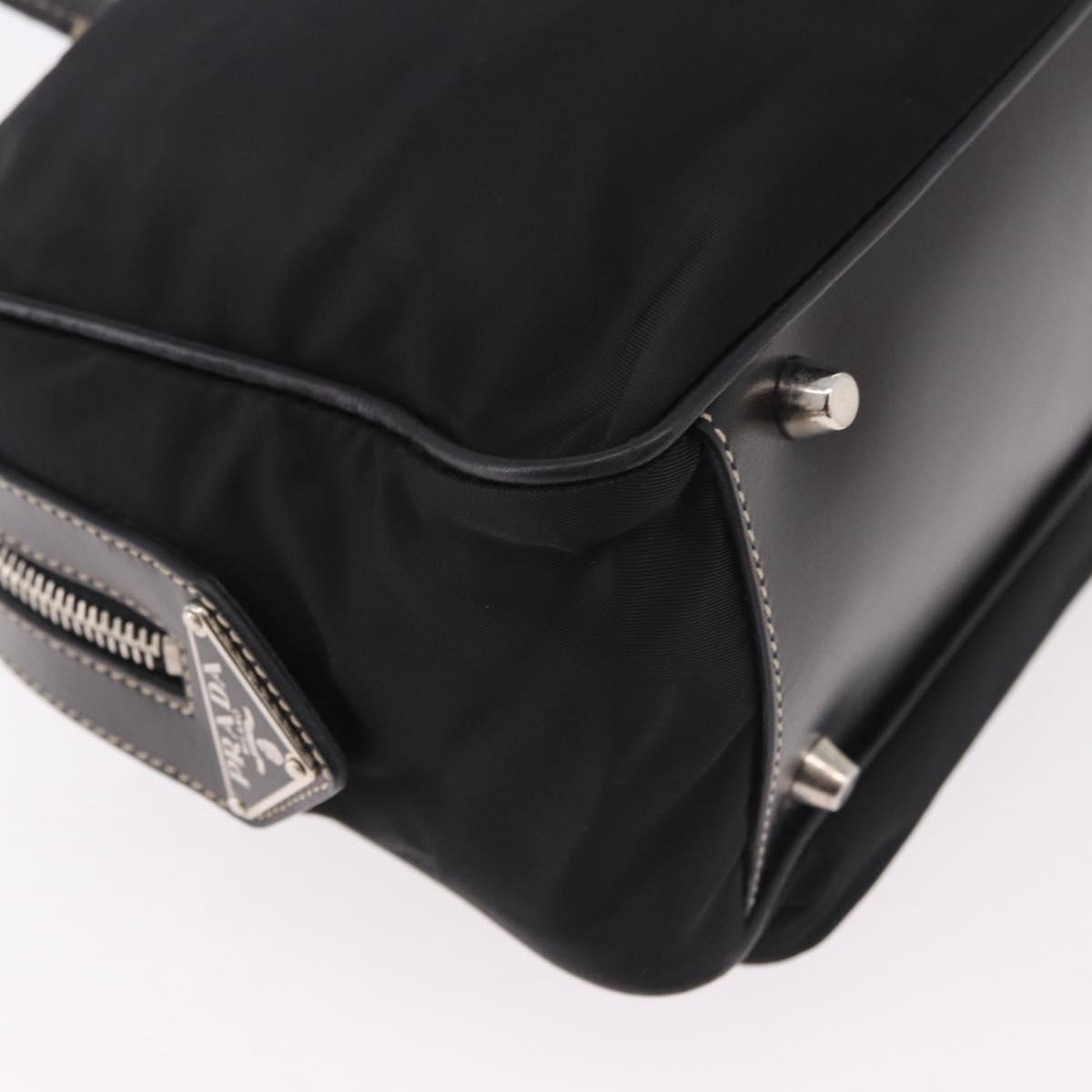 PRADA Shoulder Bag Nylon Black Silver Auth 185658SAM