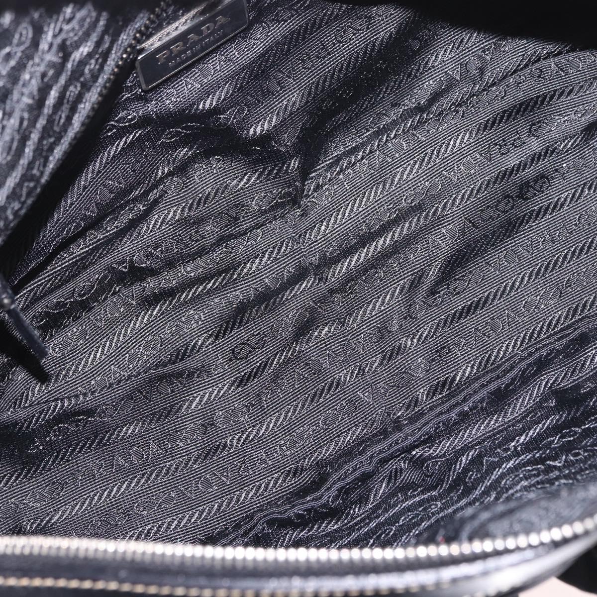 PRADA Shoulder Bag Nylon Black Silver Auth 185658SAM