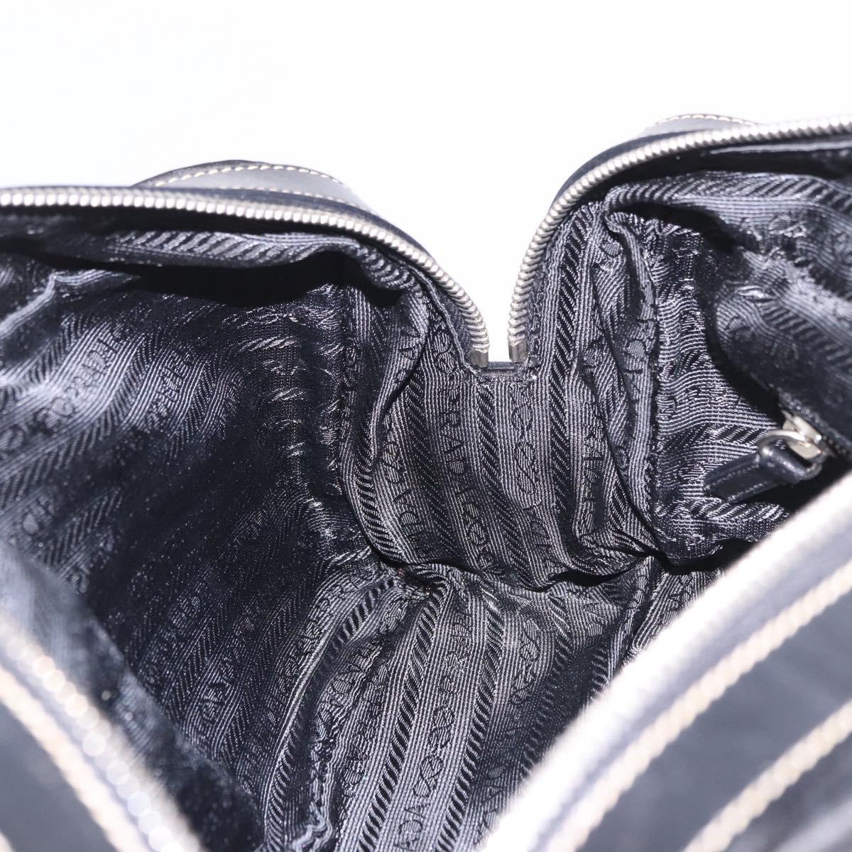 PRADA Shoulder Bag Nylon Black Silver Auth 185658SAM