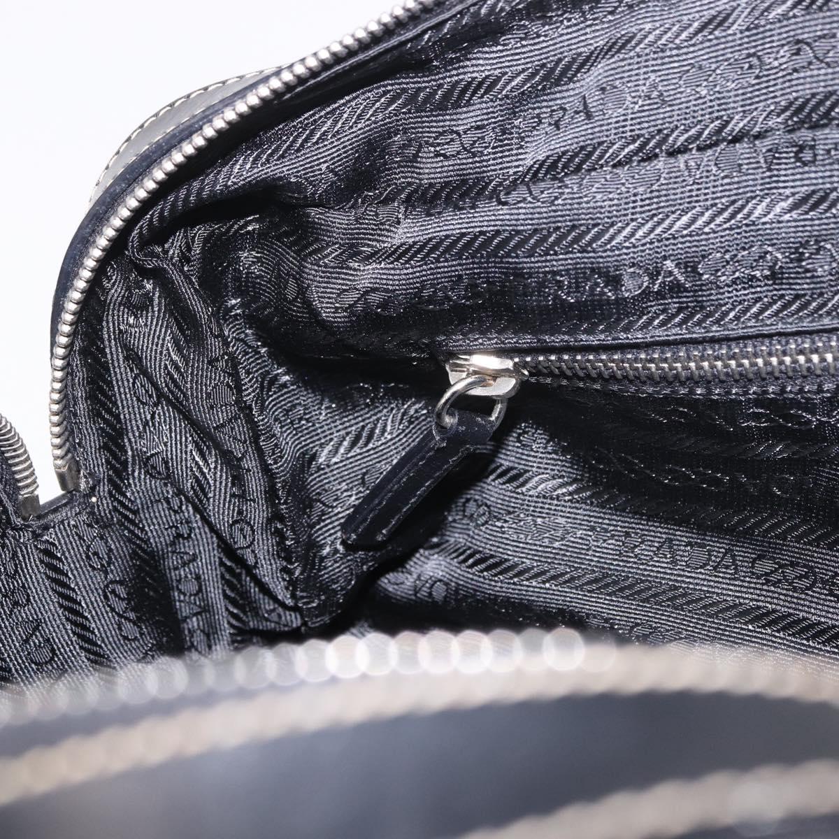 PRADA Shoulder Bag Nylon Black Silver Auth 185658SAM