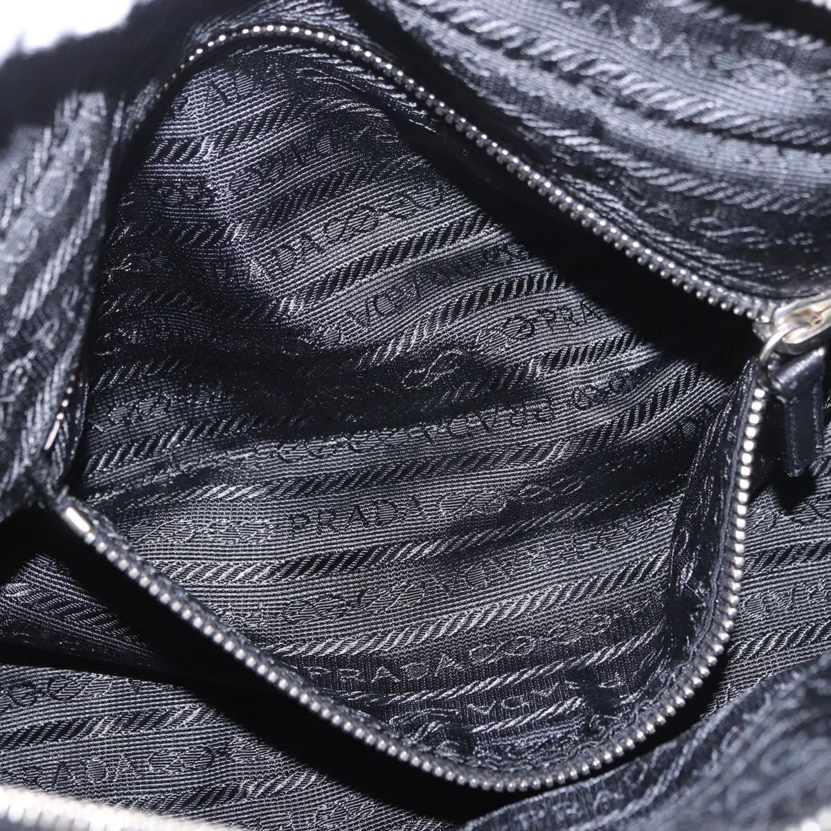 PRADA Shoulder Bag Nylon Black Silver Auth 185658SAM