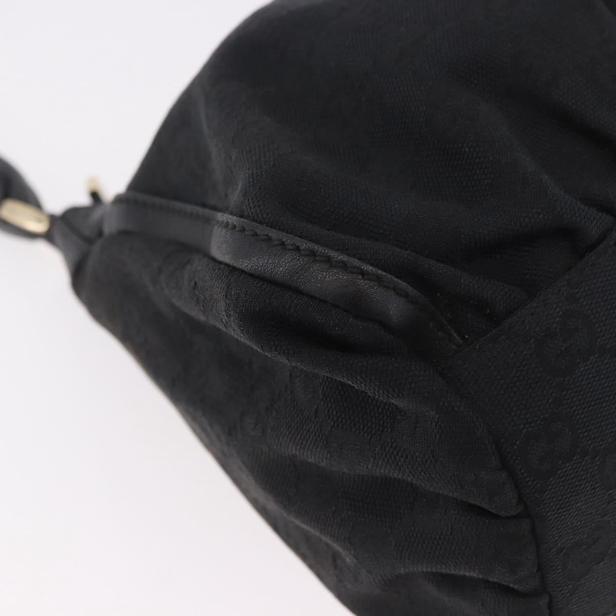 GUCCI GG Canvas Abbey Shoulder Bag Black Gold 190525 Auth 185668V