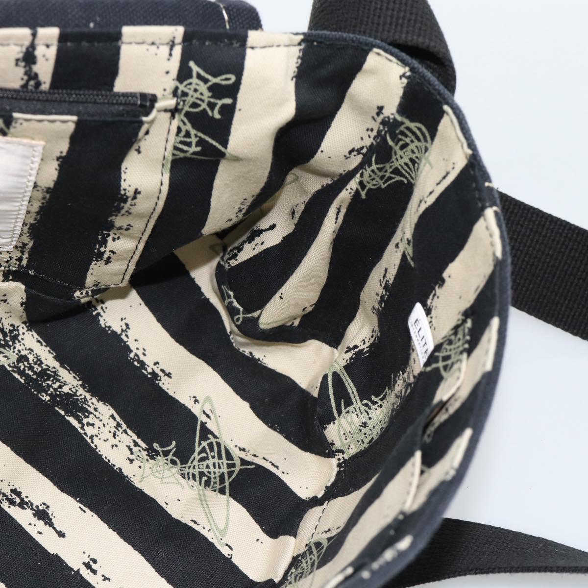 Vivienne Westwood Shoulder Bag Canvas Black Gold Auth 185669A