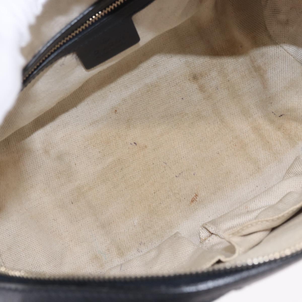 GUCCI GG Canvas Sherry Line Hand Bag Navy Gold 269876 Auth 185673A