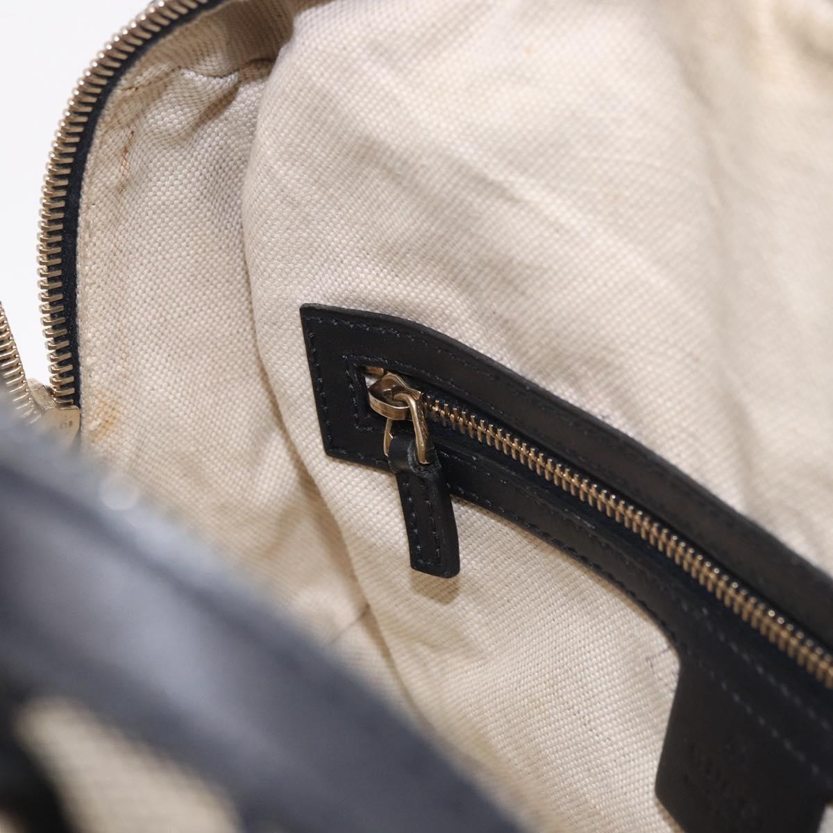 GUCCI GG Canvas Sherry Line Hand Bag Navy Gold 269876 Auth 185673A