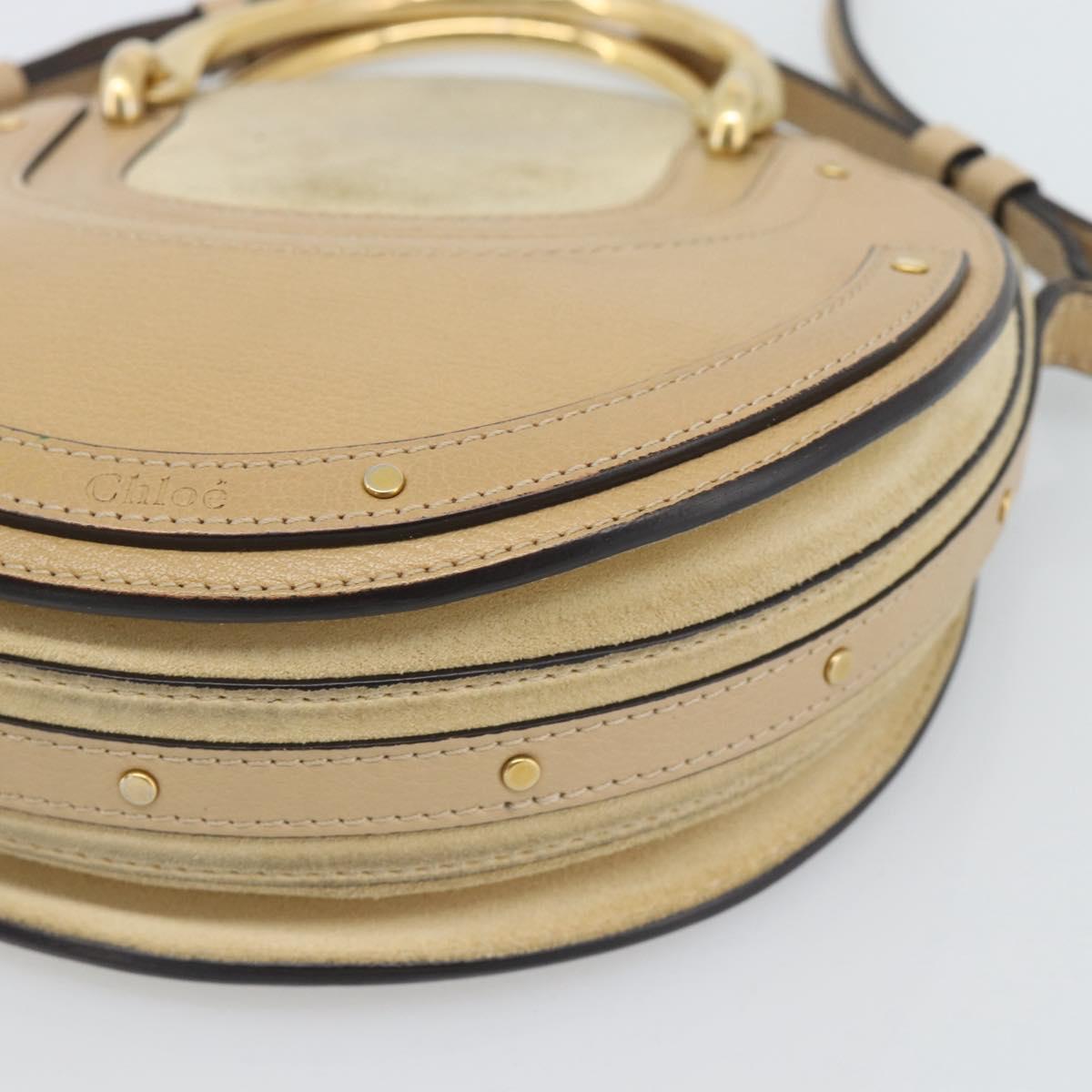 Chloe Hand Bag Leather 2way Beige Gold Auth 185674A