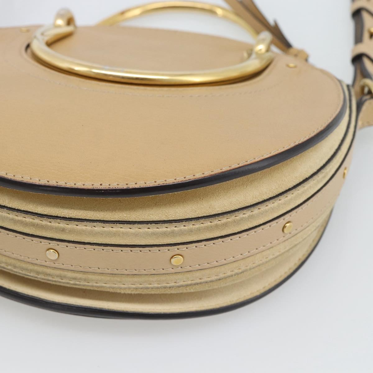 Chloe Hand Bag Leather 2way Beige Gold Auth 185674A