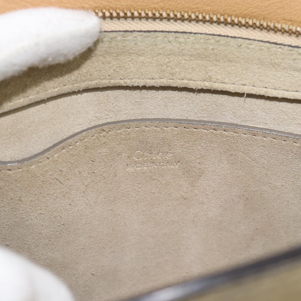 Chloe Hand Bag Leather 2way Beige Gold Auth 185674A