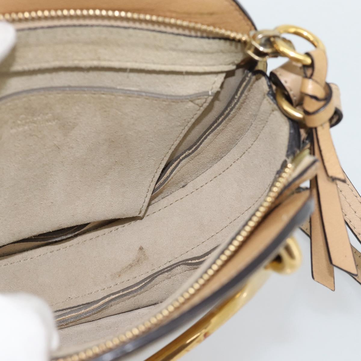 Chloe Hand Bag Leather 2way Beige Gold Auth 185674A