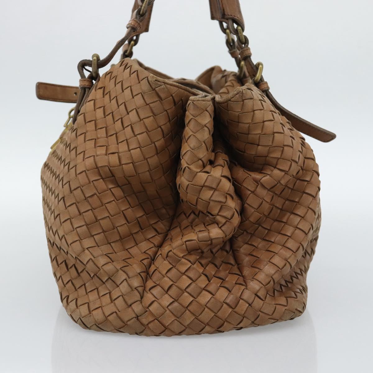BOTTEGA VENETA INTRECCIATO Hand Bag Leather Brown Gold 171265 Auth 185676