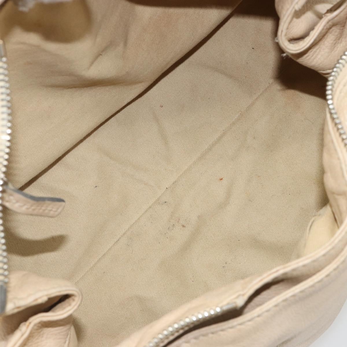 Chloe Paddington Hand Bag Leather Ivory Gold Silver Auth 185677