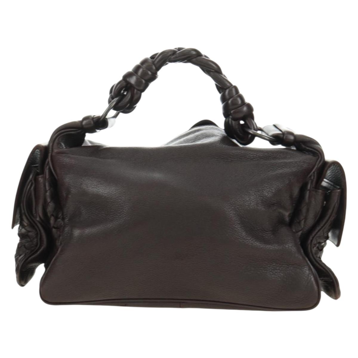 BOTTEGA VENETA INTRECCIATO Cocker Hand Bag Leather Brown Auth 185683V