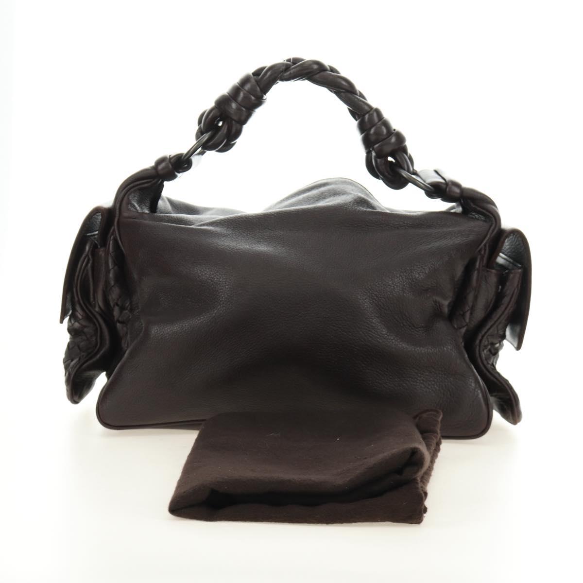 BOTTEGA VENETA INTRECCIATO Cocker Hand Bag Leather Brown Auth 185683V