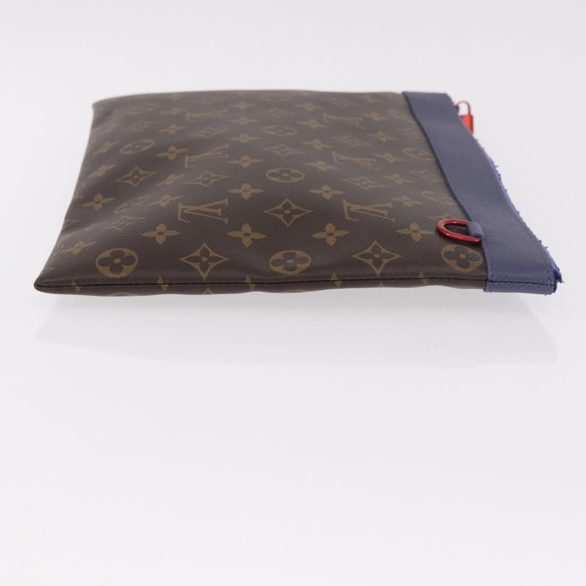 LOUIS VUITTON Monogram Pochette Apollo Clutch Bag Blue M63048 LV Auth 185686