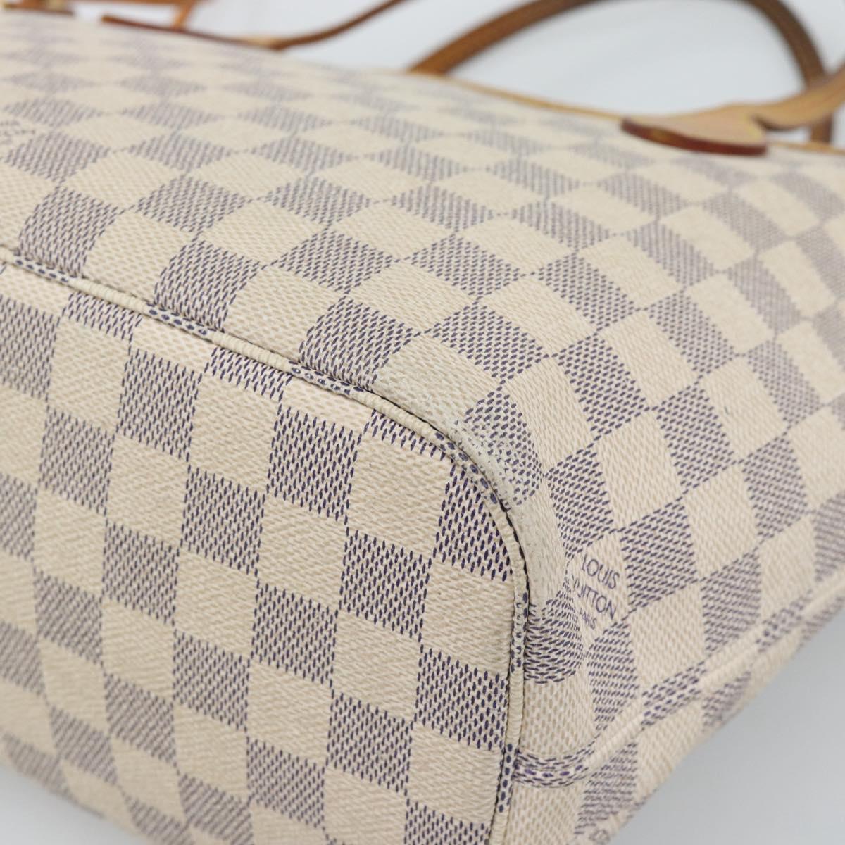 LOUIS VUITTON Damier Azur Neverfull PM Tote Bag N41362 LV Auth 185688