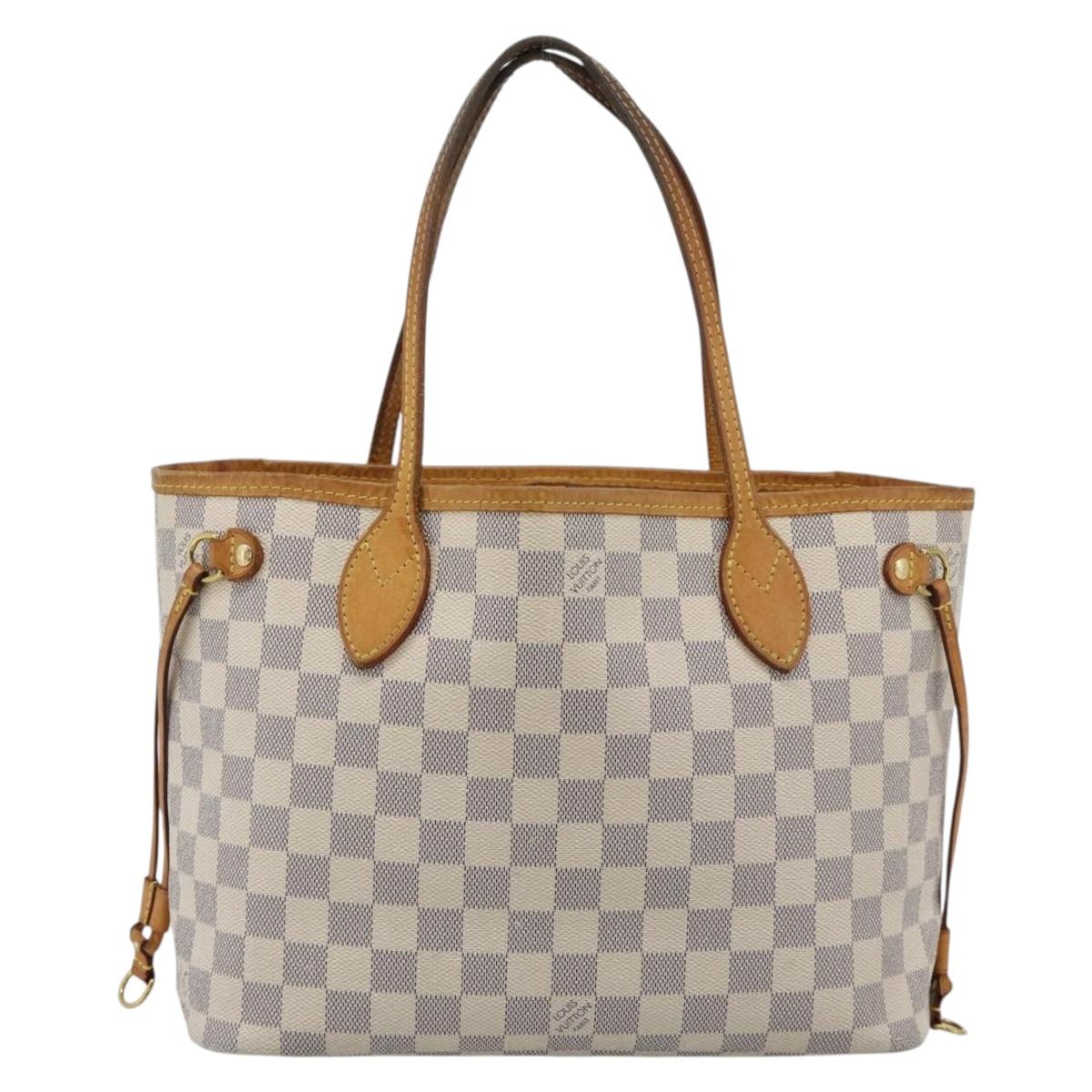 LOUIS VUITTON Damier Azur Neverfull PM Tote Bag N41362 LV Auth 185688