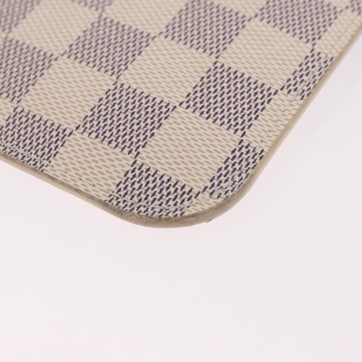 LOUIS VUITTON Damier Azur Neverfull PM Pouch Accessory Pouch LV Auth 185689
