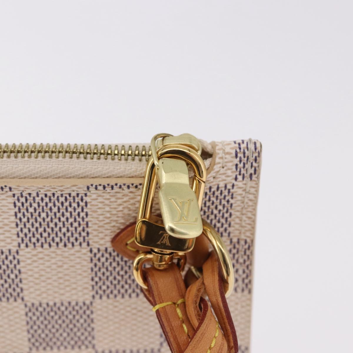 LOUIS VUITTON Damier Azur Neverfull PM Pouch Accessory Pouch LV Auth 185689