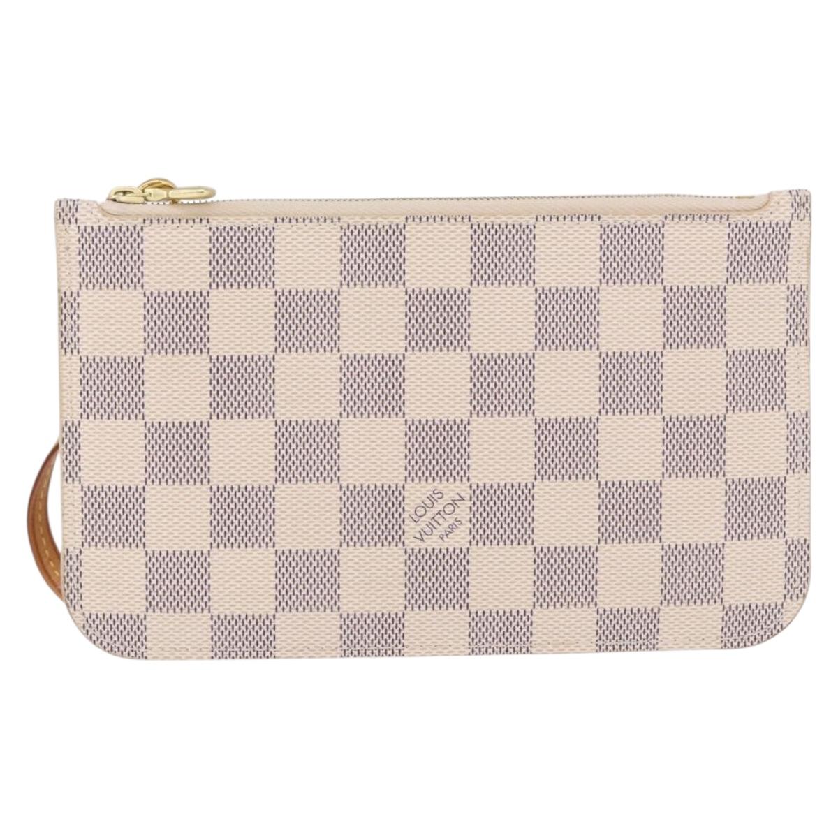 LOUIS VUITTON Damier Azur Neverfull PM Pouch Accessory Pouch LV Auth 185689