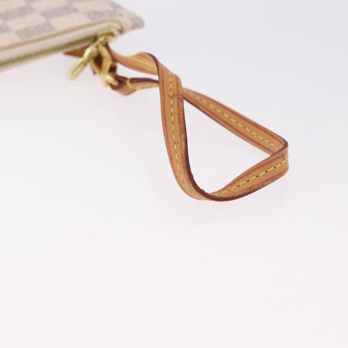 LOUIS VUITTON Damier Azur Neverfull PM Pouch Accessory Pouch LV Auth 185689