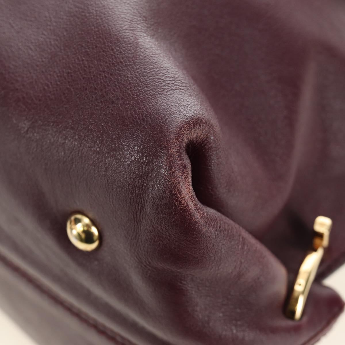 Salvatore Ferragamo Gancini Hand Bag Leather 2way Purple Gold Auth 185691A
