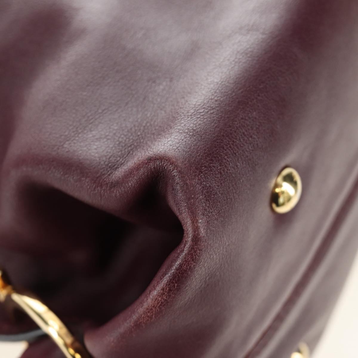 Salvatore Ferragamo Gancini Hand Bag Leather 2way Purple Gold Auth 185691A