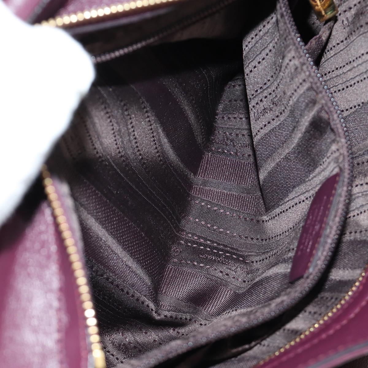 Salvatore Ferragamo Gancini Hand Bag Leather 2way Purple Gold Auth 185691A