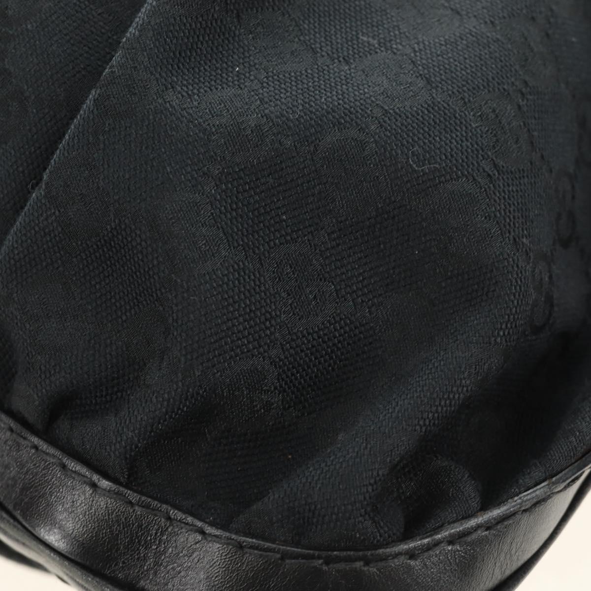 GUCCI GG Canvas Shoulder Bag Black Gold 189884 Auth 185693V