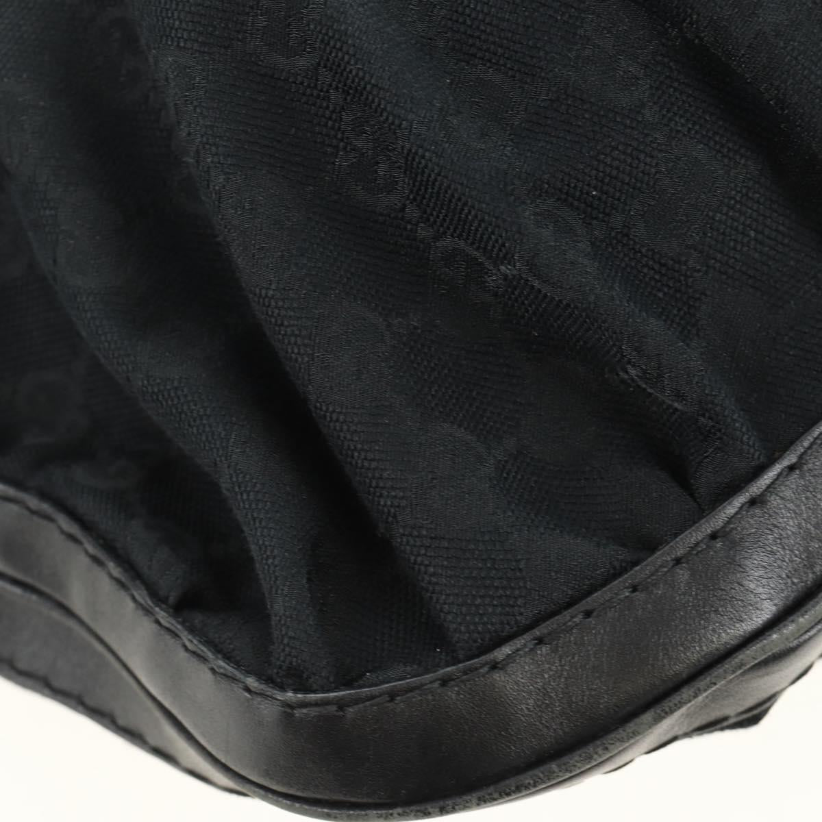 GUCCI GG Canvas Shoulder Bag Black Gold 189884 Auth 185693V
