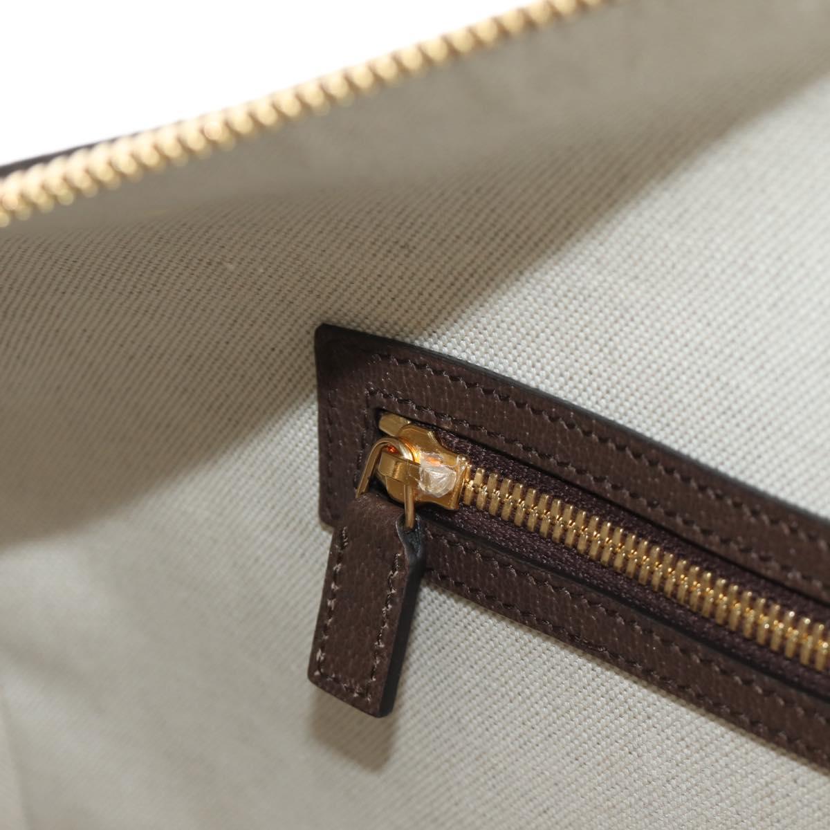 GUCCI Jumbo GG Web Sherry Line Boston Bag 2way Beige Gold 696039 Auth 185694SM