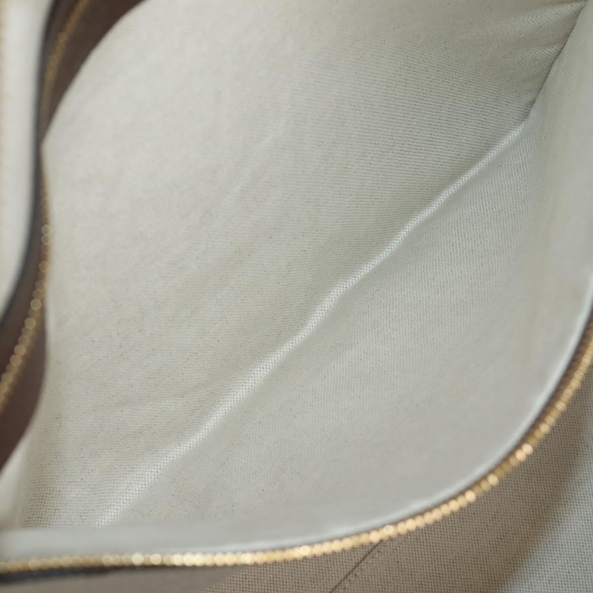 GUCCI Jumbo GG Web Sherry Line Boston Bag 2way Beige Gold 696039 Auth 185694SM