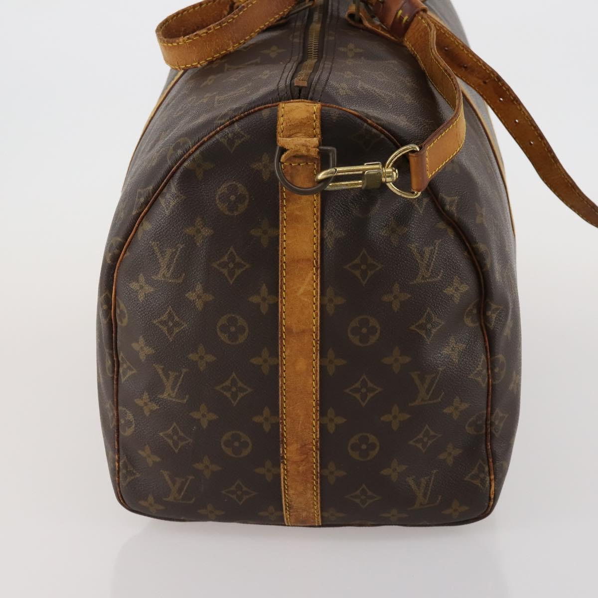 LOUIS VUITTON Monogram Keepall Bandouliere 55 Boston Bag M41414 LV Auth 185696